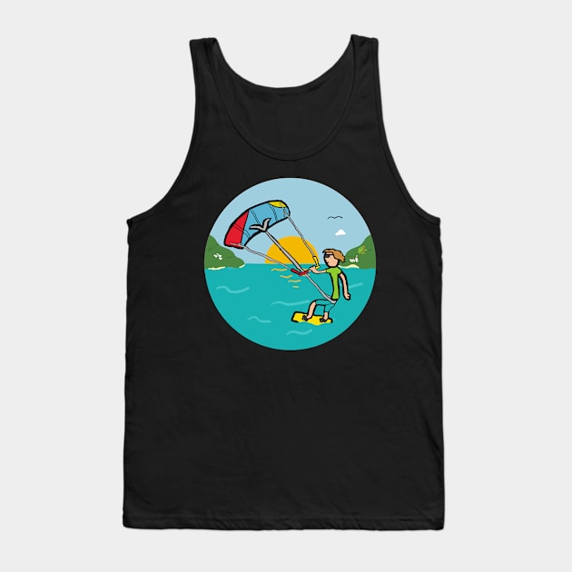 Kiteboarding Tank Top by Mark Ewbie